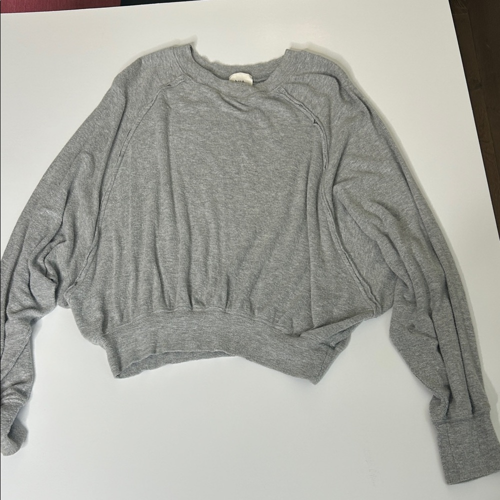 Gray Cropped Sweatshirt